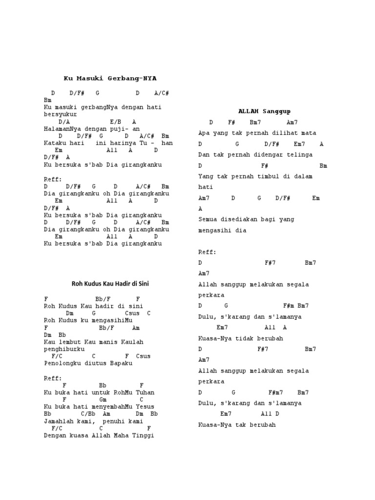 Lagu Ibadah Berserta Kunci Gitar Pdf