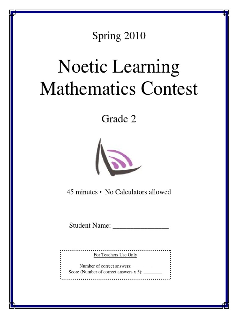 2010spring Grade2 Pdf Leisure Teaching Mathematics