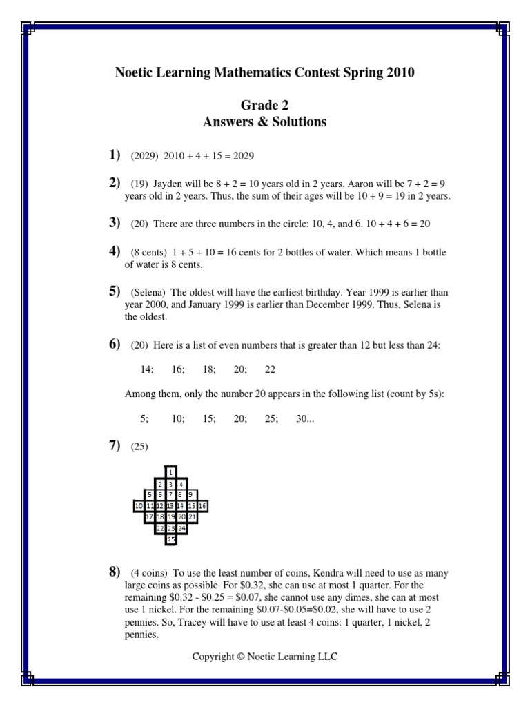 2010spring Grade2 Solution Pdf Coins Currency