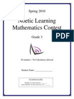 Noetic Learning Mathematics Contest: Spring 2010