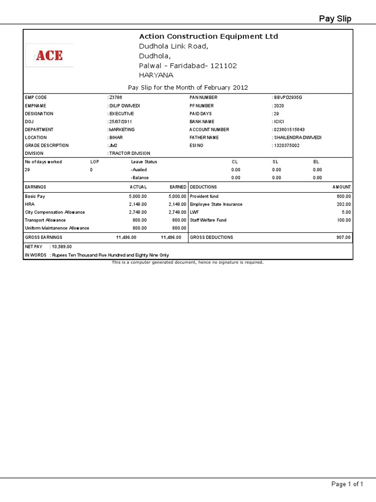 Salary Slip