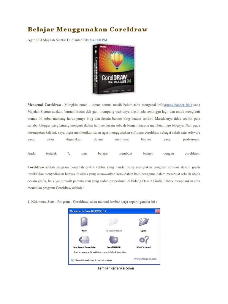 Belajar Menggunakan Coreldraw | PDF | Komputer