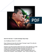Interview Mit Dem 17. Gyalwa Karmapa Thaye Dorje