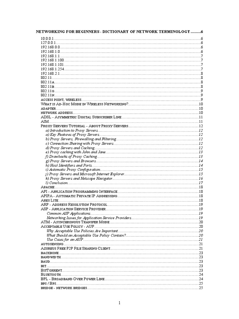 Networking For Beginners Dictionary PDF Ieee 802.11 Wireless