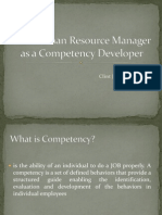 The Human Resource Manager As A Competency Developer