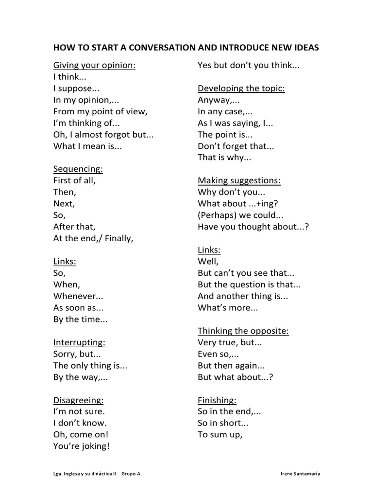 How To Start A Conversation | PDF
