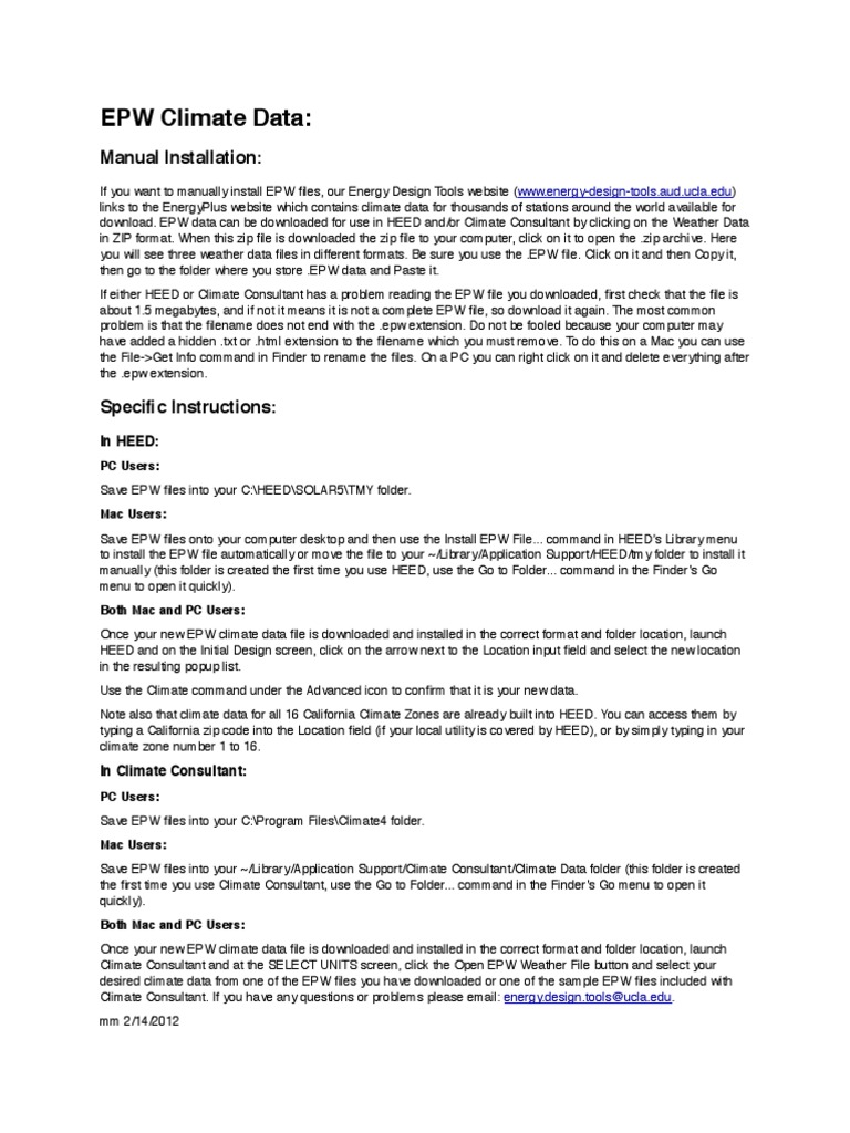 Read EPW (Manually) | PDF | File Format | Zip (File Format)