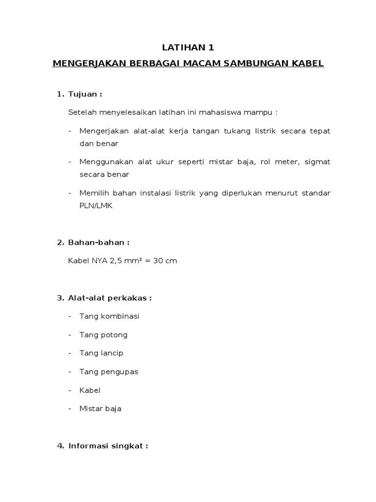 Laporan Praktek Instalasi Listrik