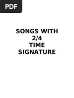 Songs With 2/4 Time Signature