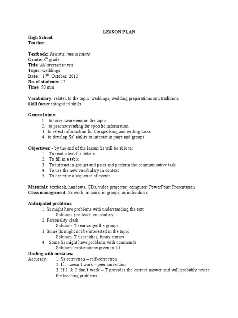 lesson plan | Lesson Plan | Learning