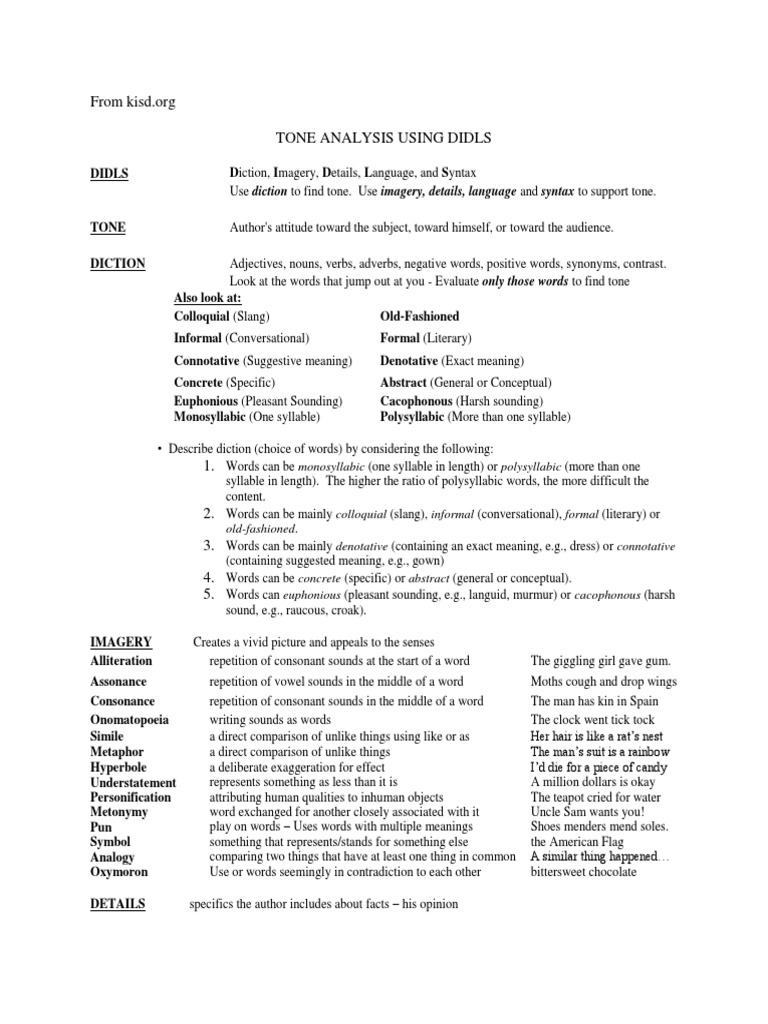 Analyzing Tone with DIDLS Framework | PDF | Sentence (Linguistics ...