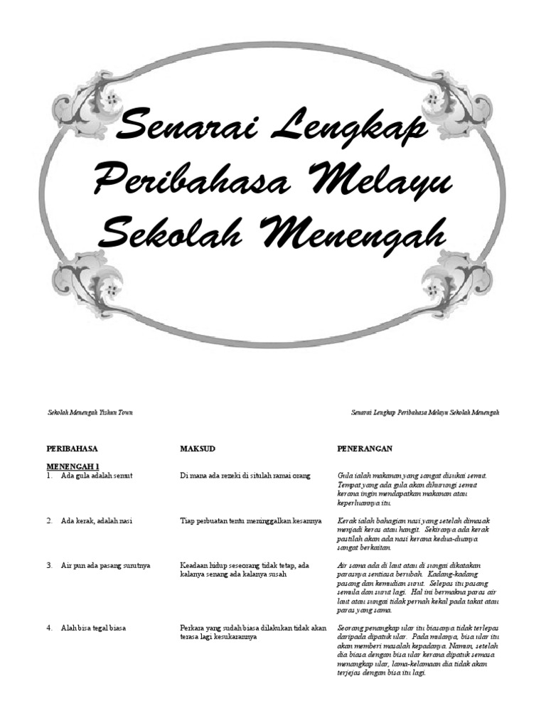 Peribahasa Baru Dengan Penerangan Pdf