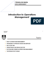 Introduction To Operations Management: Universiti Teknologi Mara