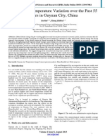 Analysis On Temperature Variation Over The Past 55 Years in Guyuan City, China