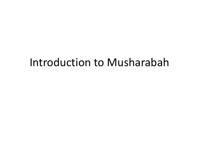 Musharabah Basics Explained | PDF