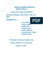 Training Report of Different Block of Haldia Refinery