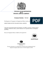 Green Derivatives Trading Desk Limited Certificate

Philip Green