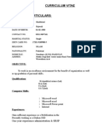 Curriculum Vitae Personal Particulars:: Objective