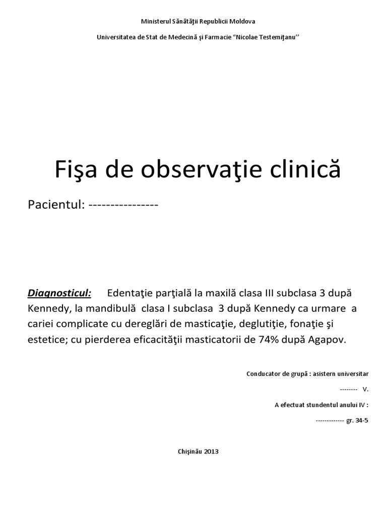 Fisa Pacientului Ortopedie | PDF