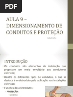 AULA 9 - DIMENSIONAMENTO DE ELETRODUTOS E DISPOSITIVOS DE PROTEÇÃO
