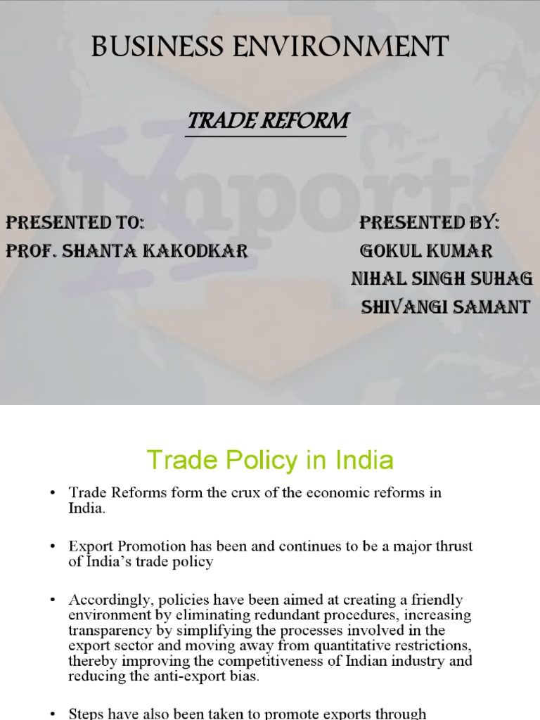 Impact of Trade Reform on India | PDF