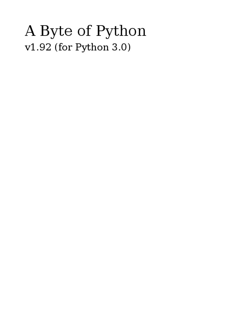 A Byte of Python - Swaroop | PDF | Python (Programming Language ...