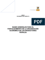 Sagarpa--Bases Generales Para El Fortalecimiento de La Organizacion Economica de Los Productores Rurales