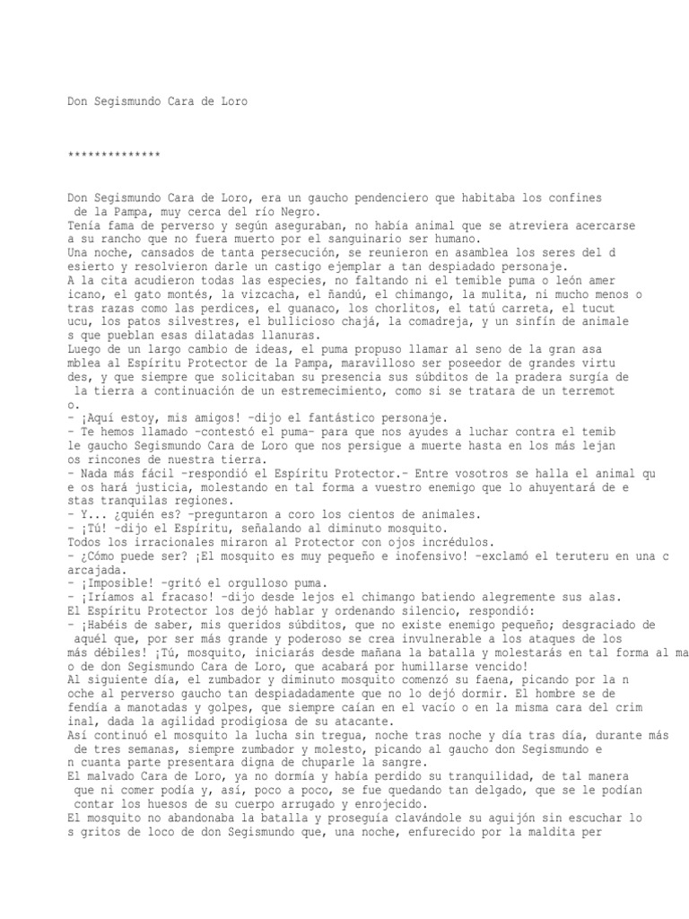 Don Segismundo Cara de Loro | PDF | Naturaleza