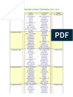 Calendario Segunda Division 2009/2010
