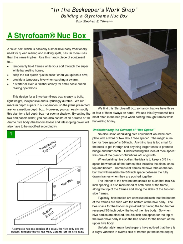 Styrofoam Nuc BOX Beehive Apoidea