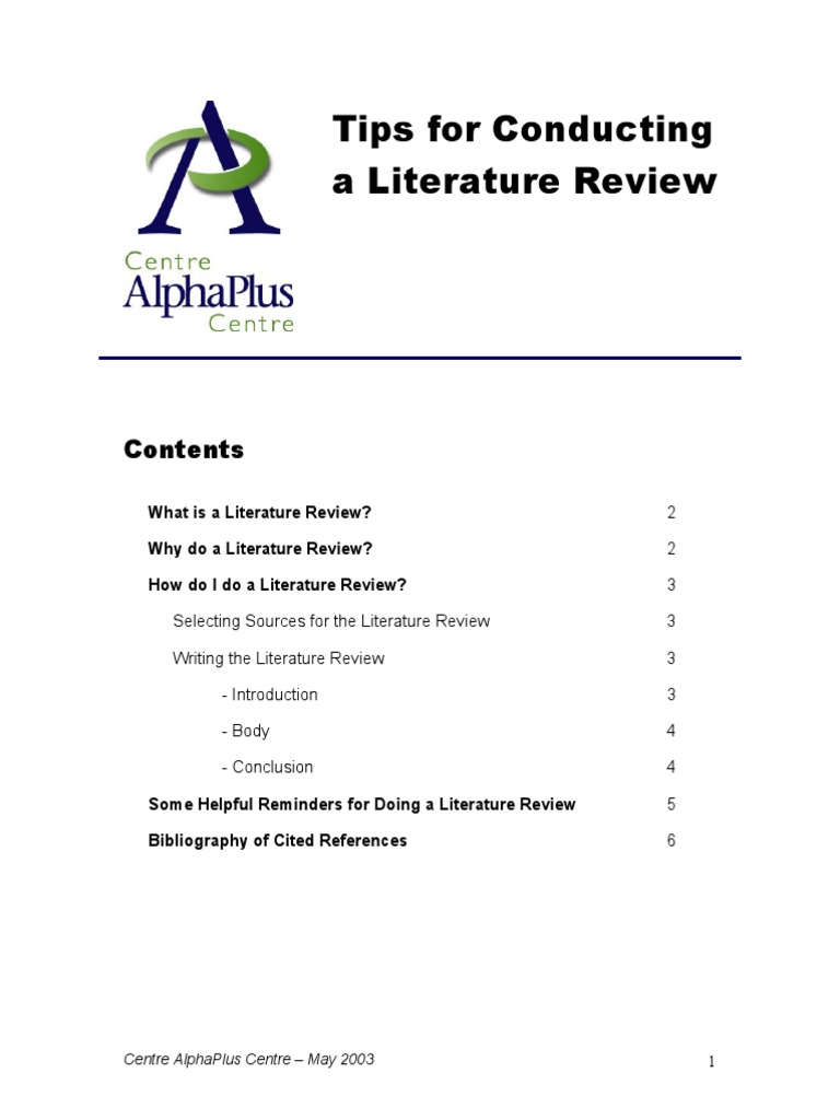 Tips For Conducting A Literature Review | PDF | Science & Mathematics