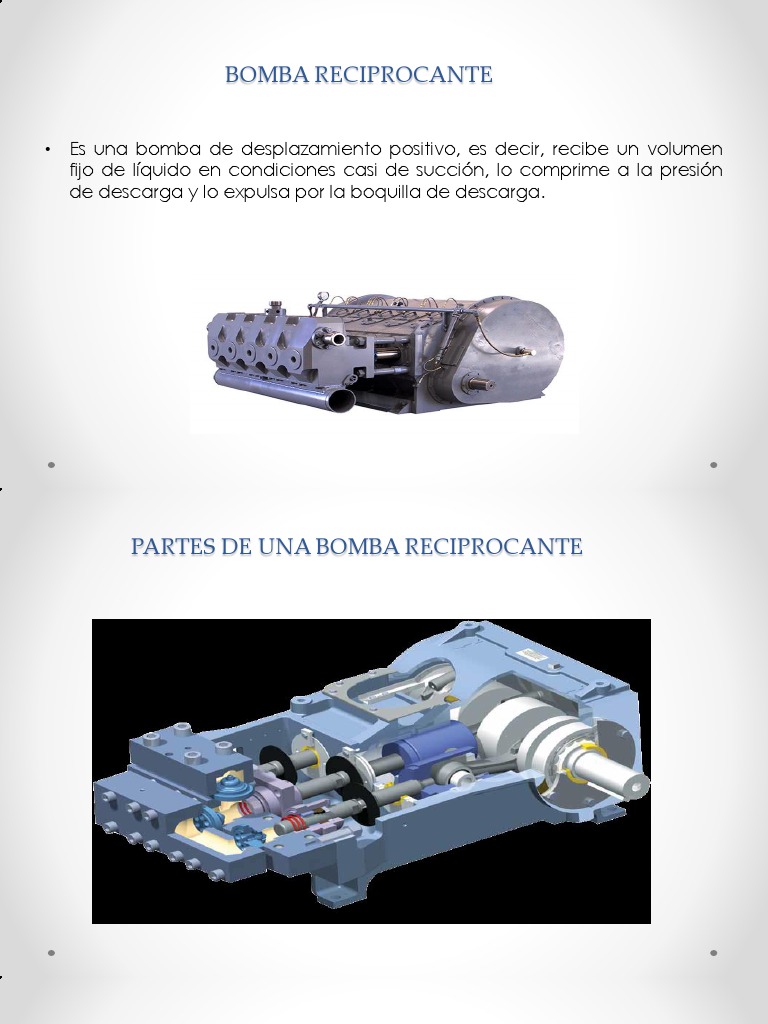 Tipos y Funcionamiento de Bombas Reciprocantes | PDF | Locomotora de