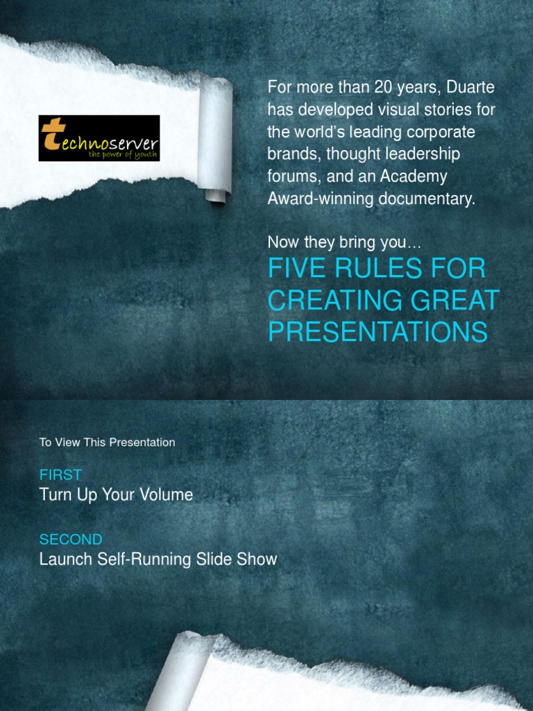 Five Rules For Creating Great Presentations PDF