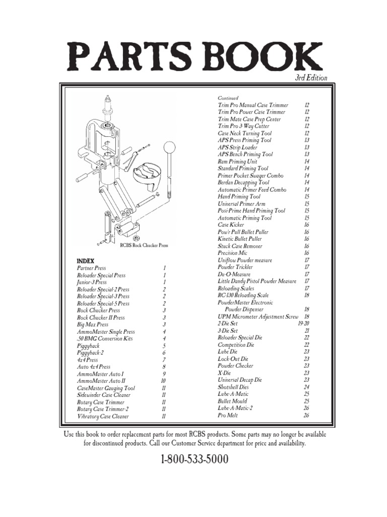 説明文 RCBS Rock Chucker Parts Book | PDF | Screw | Electrical Connector