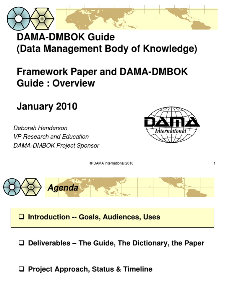 DAMA-DMBOK Status Report Jan2010 | PDF | Data Management | Metadata