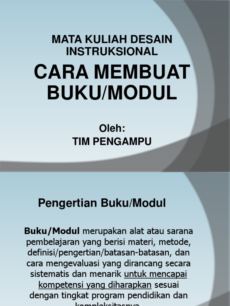 Panduan Pembuatan Modul Pembelajaran | PDF | Karier & Perkembangan
