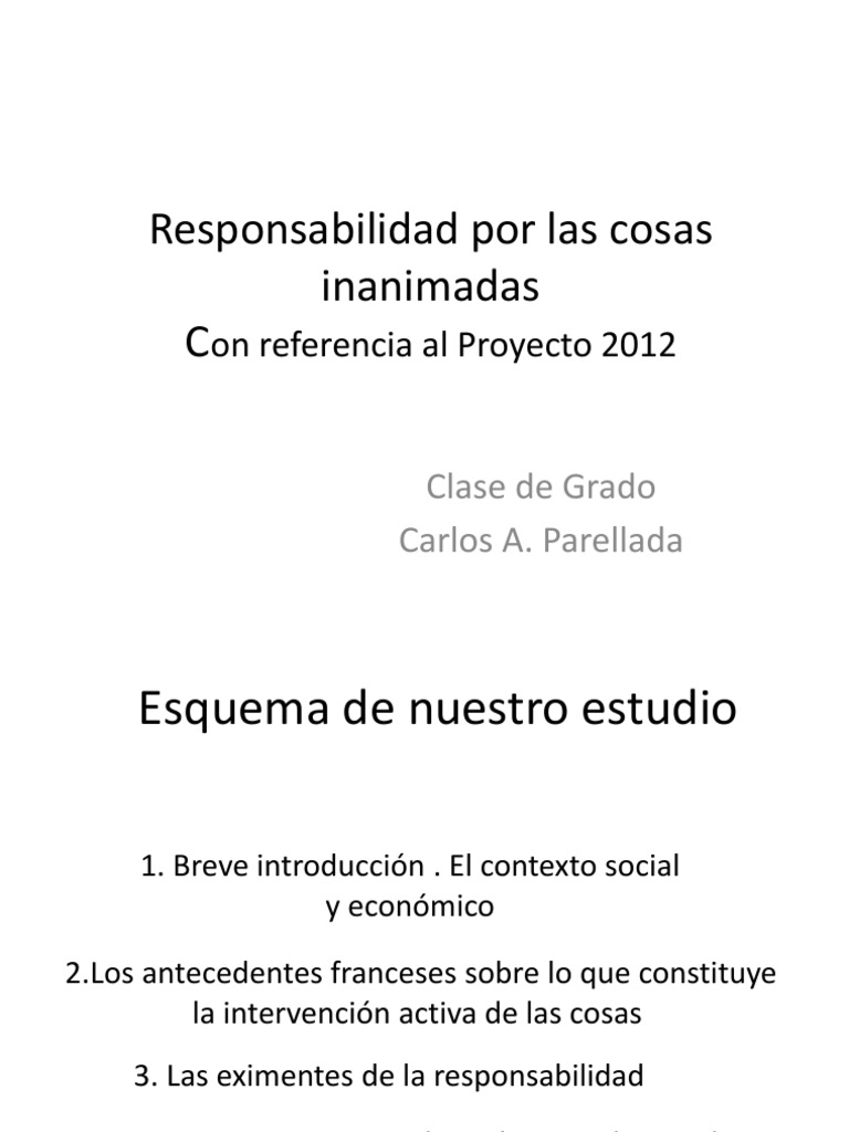 Responsabilidad por cosas inanimadas | PDF | Causa próxima | Propiedad