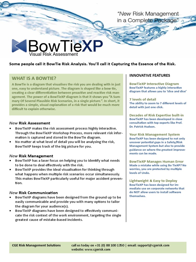 Bowtiexp Brochure Risk Management Risk Assessment