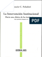 Horacio Foladori - La Intervencion Institucional