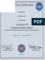 student wea certificate