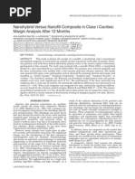 Nanohybrid Versus Nanoﬁll Composite in Class I Cavities