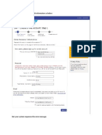 Step by Tep to Get Error When Create Web Account