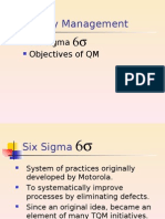 Quality Management: Six Sigma Objectives of QM
