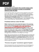 Katrina Halili and Hayden Kho Scandal- Being Under the Influence of Alcohol or Drugs is a Prohibited Defense Under RA 9262