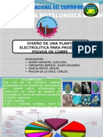 Planta Electrolitica para Producir Polvos de Cobre