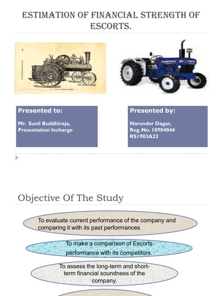 40088980 Project Report on Escort Tractors Ratio Working Capital