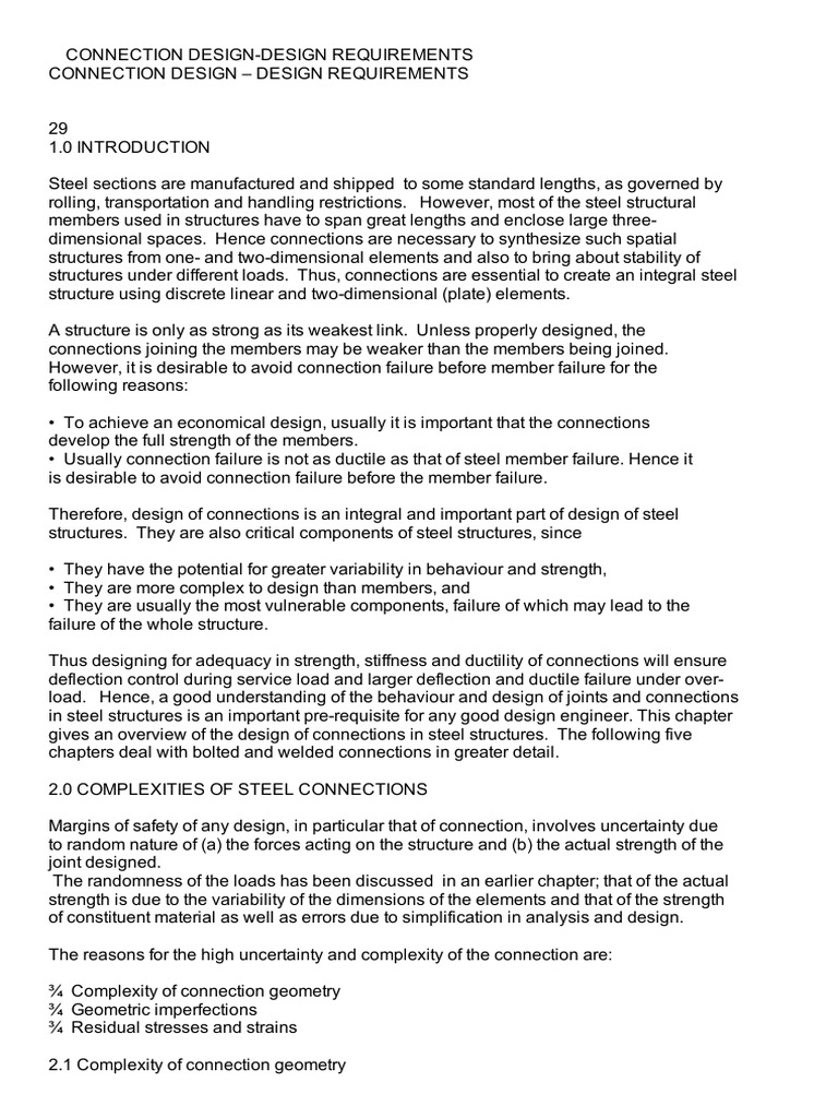 Steel Connection Design Requirements | PDF | Structural Steel | Column
