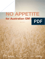 NO APPETITE for Australian GM wheat
