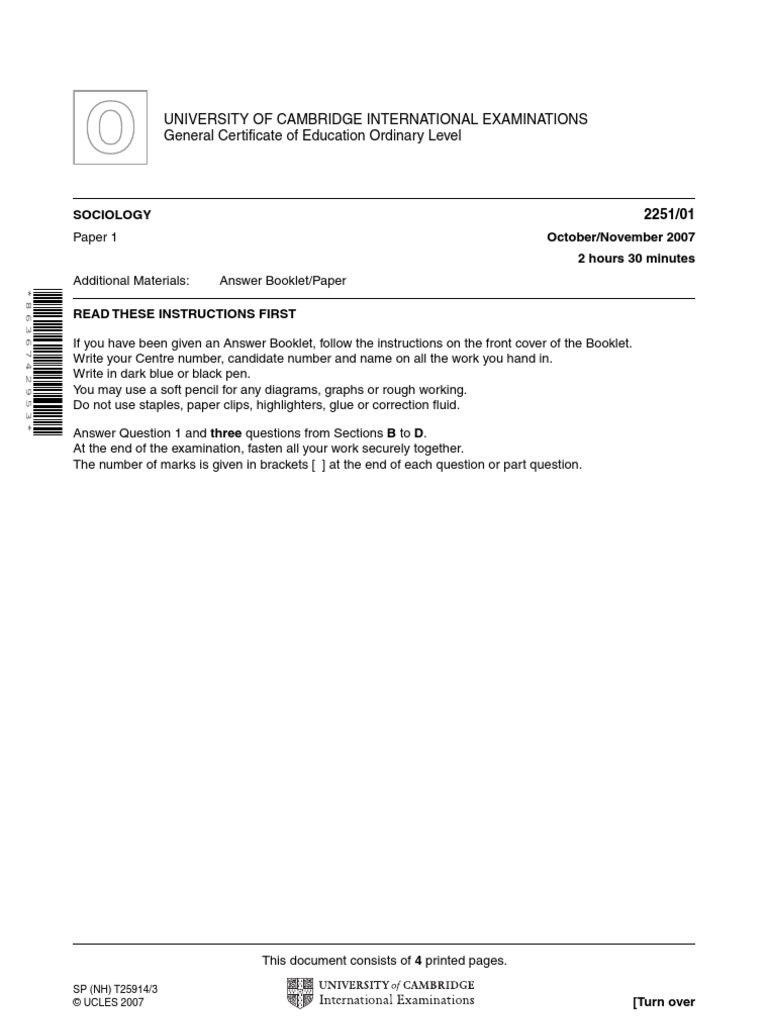 University of Cambridge International Examinations General Certificate ...