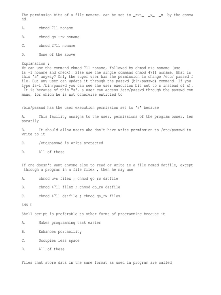 Unix Test | PDF | Command Line Interface | C (Programming Language)